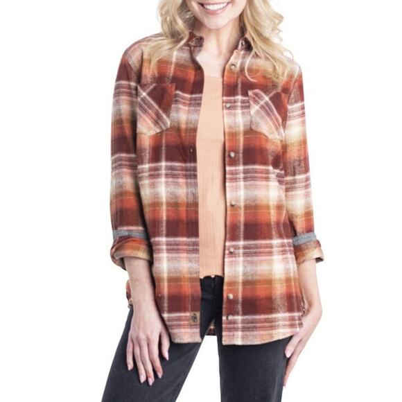 Legendary Whitetails Pumpkin Spice Orange Plaid Flannel - Picture 7 of 7